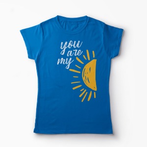 Tricou Set Mama Fica - You Are My Sun Shine - Femei-Albastru Regal